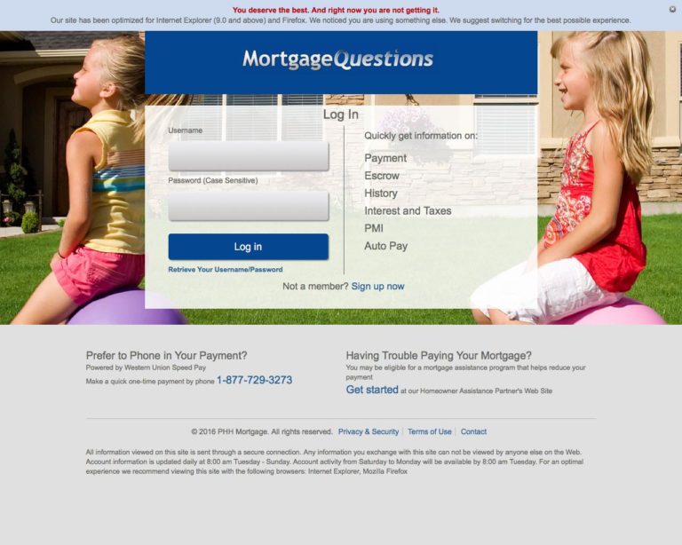Mortgagequestions Login: PHH Mortgage Services At www.mortgagequestions.com