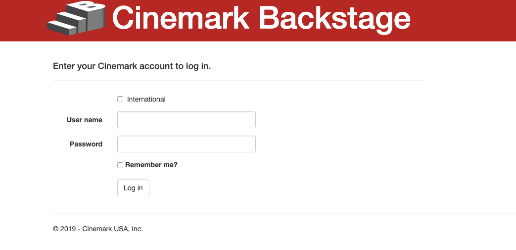 Cinemark backstage