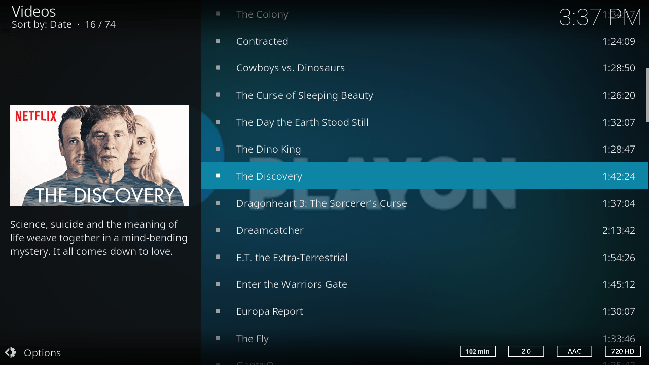Kodi PlayOn Addon