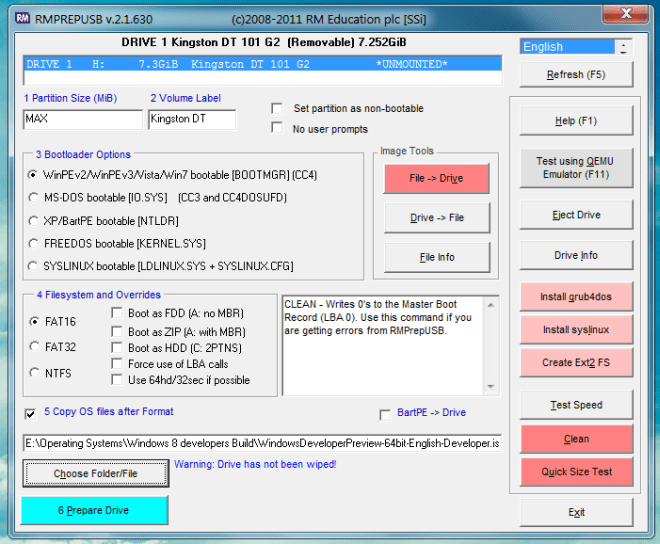 create a bootable usb