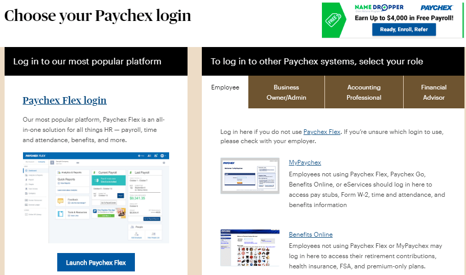 Paychex Employee Login