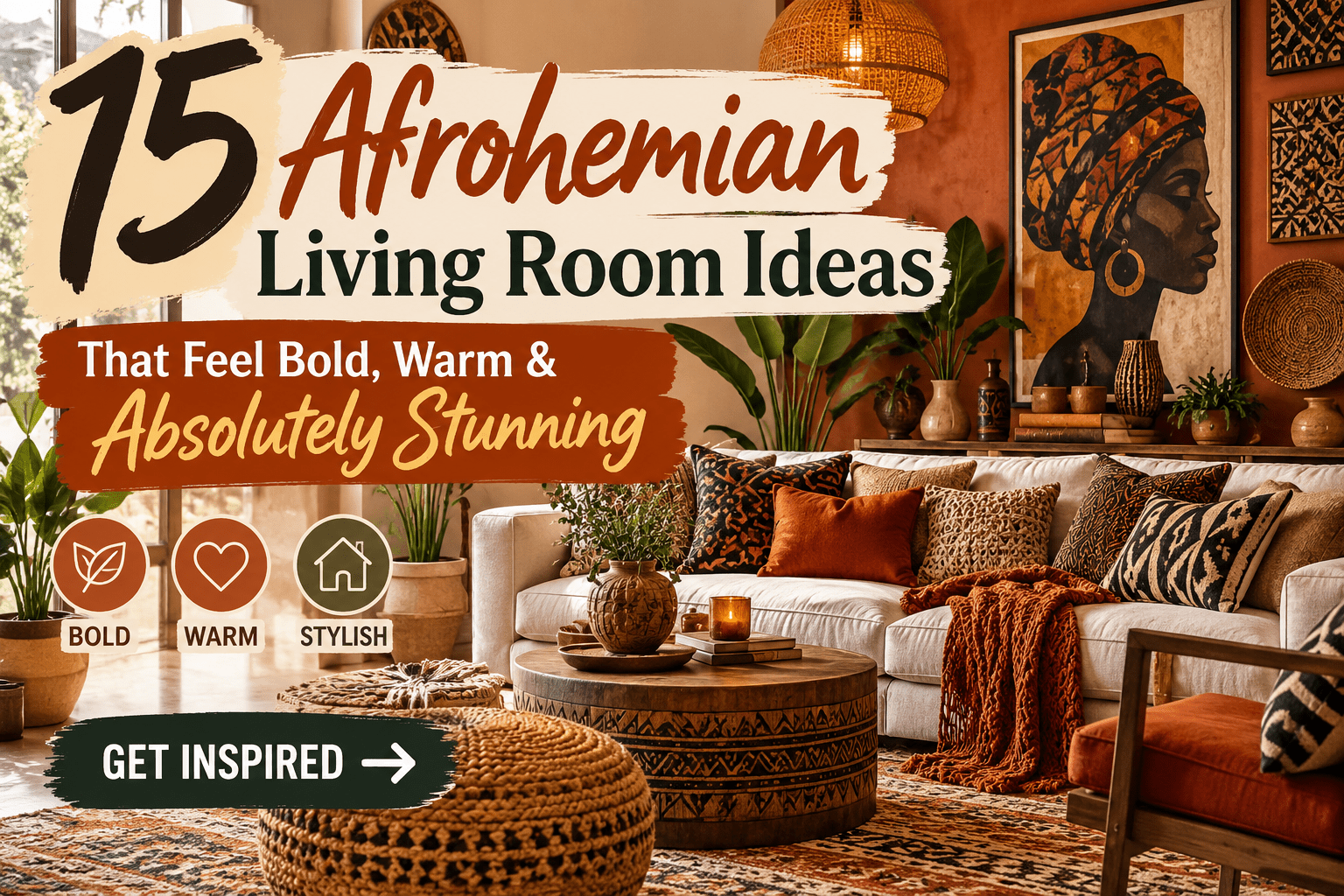 15 Afrohemian Living Room Ideas That Feel Bold, Warm & Absolutely Stunning