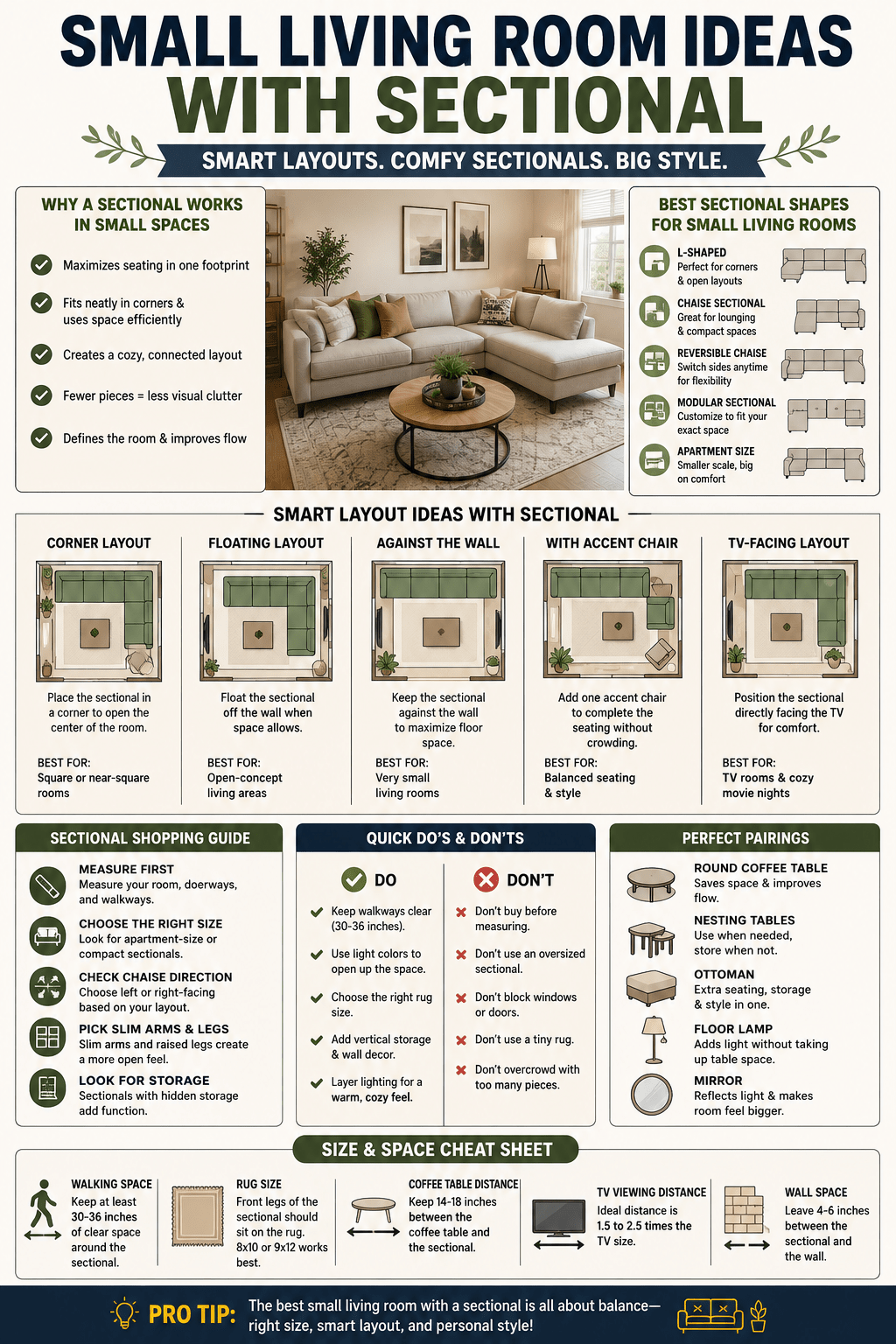 25 Small Living Room Ideas With A Sectional That Actually Work