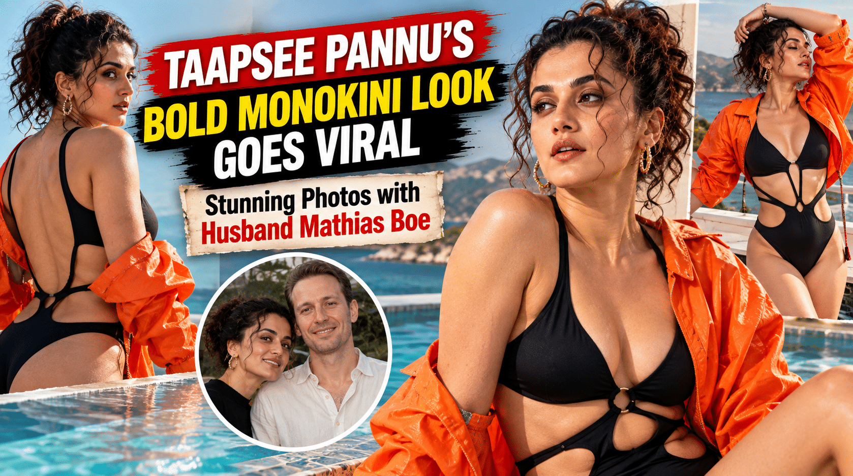 Taapsee Pannu Turns Heads in Black Cut-Out Monokini
